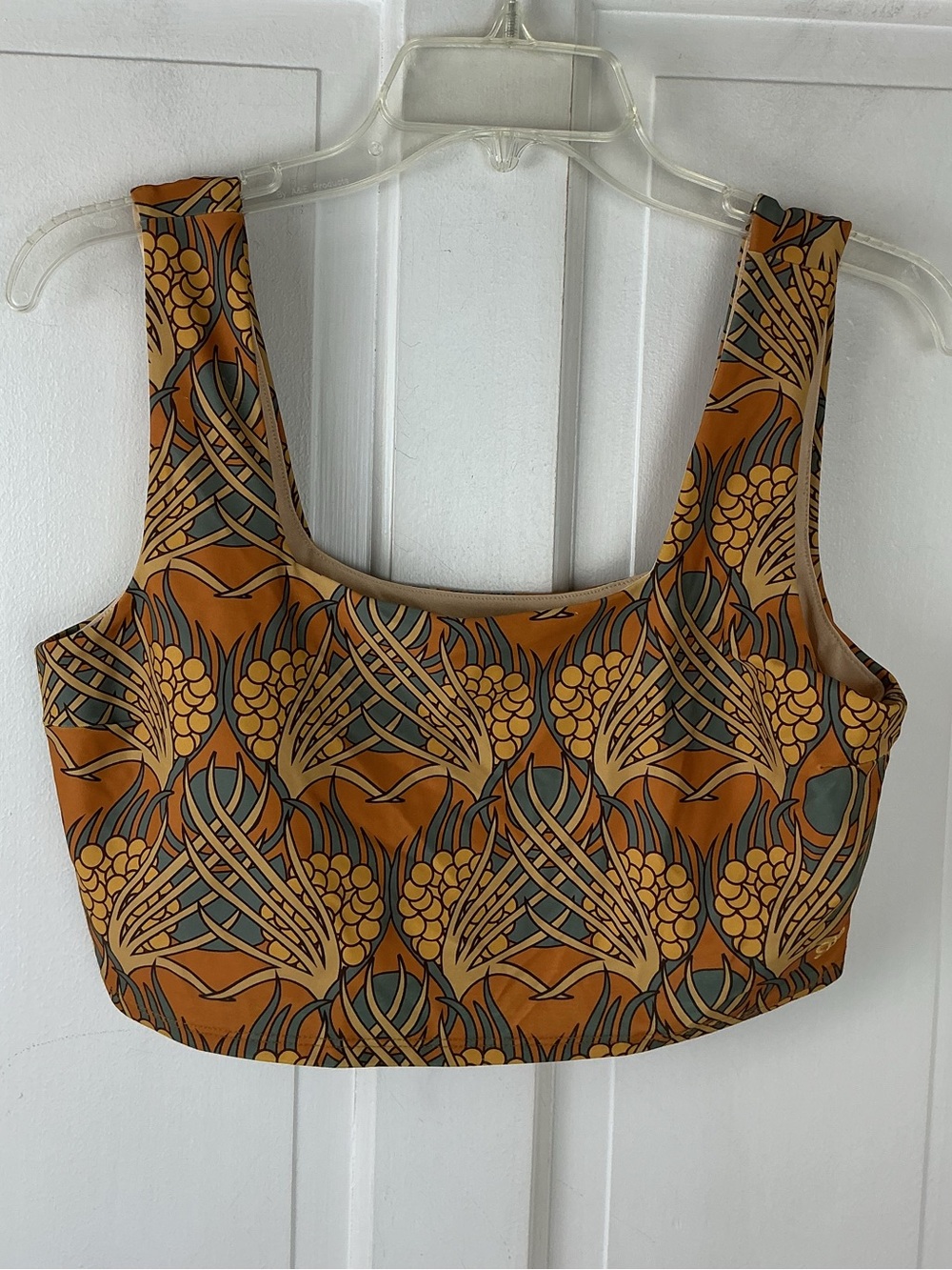 Albion Golden Hour Olive Swim Crop Top Women's Size Large